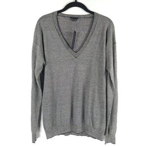 NWT Theory TRULINDA B ETERNAL LINEN WOOL Blend V Neck LS Pullover Top‎ MEDIUM